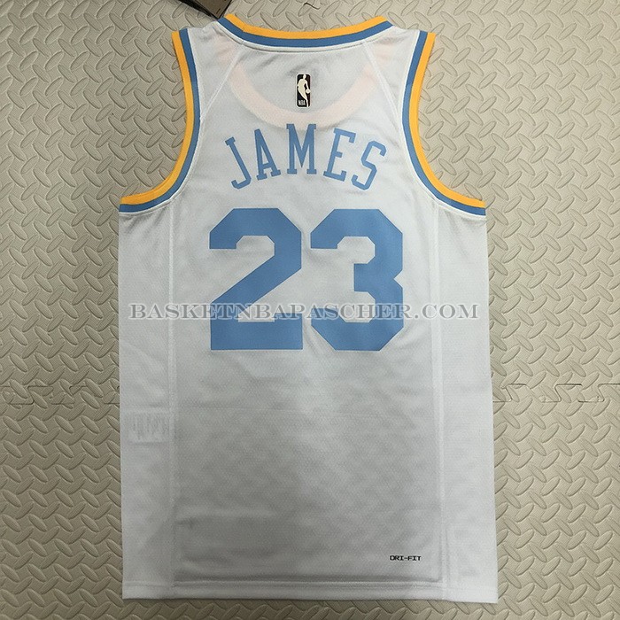 Maillot Los Angeles Lakers LeBron James NO 23 Classic 2022-23 Blanc